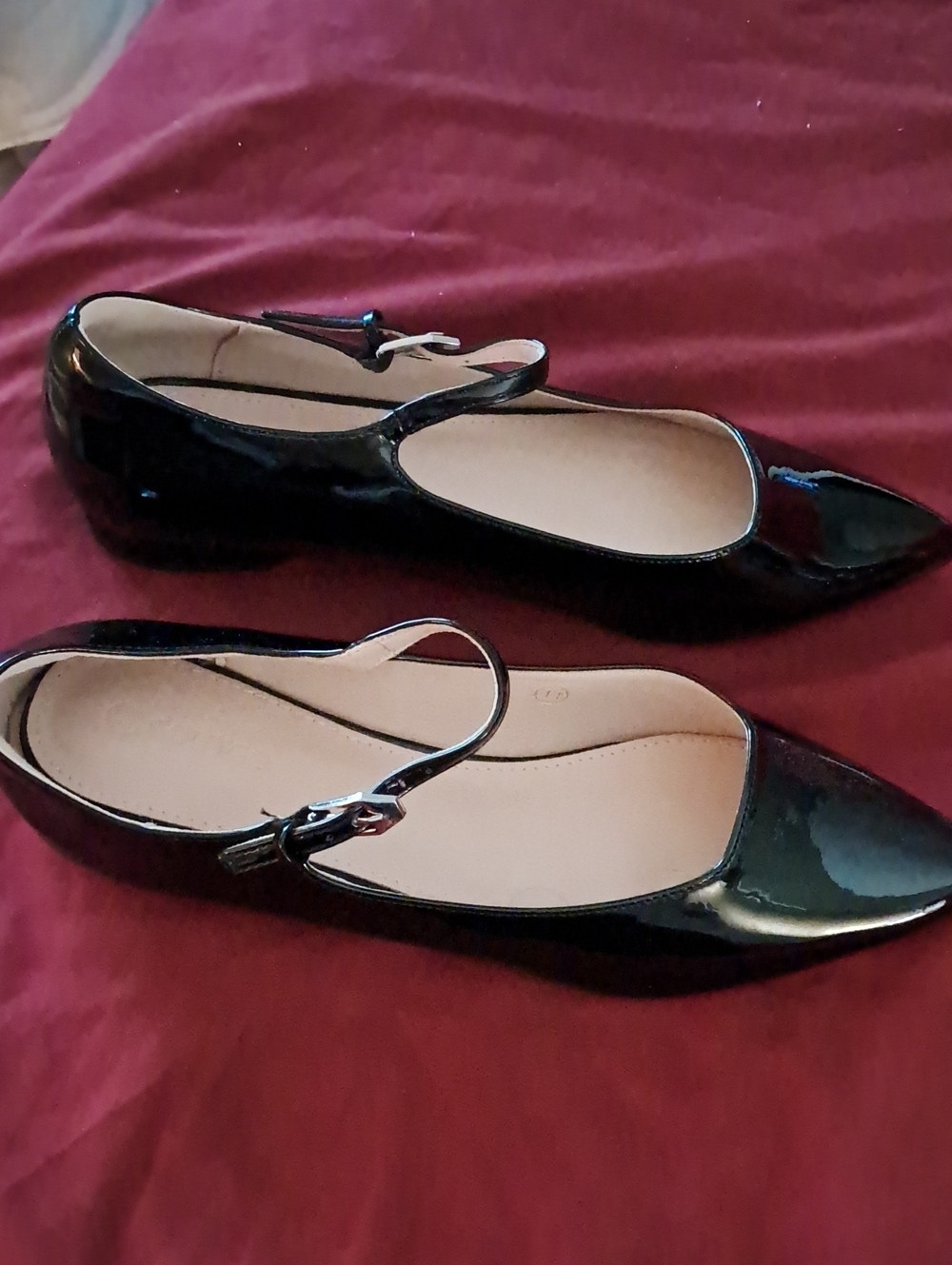 Never Worn. Black Patent Mary Jane Flats - Women. Size 11